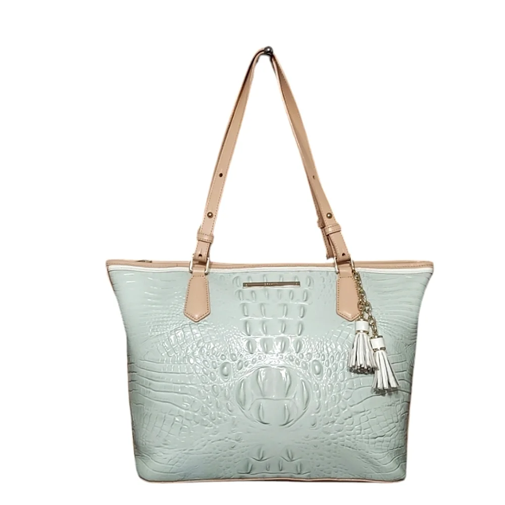 Brahmin Asher Melbourne Croc Shoulder Tote Very Gently Loved